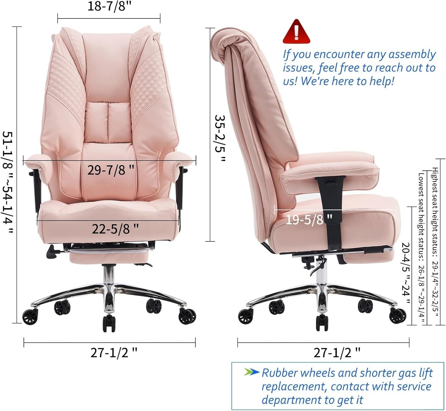 Heavy Duty Office Chair Big & Tall 400 lbs Wide Seat Ergonomic Mesh Back Pink