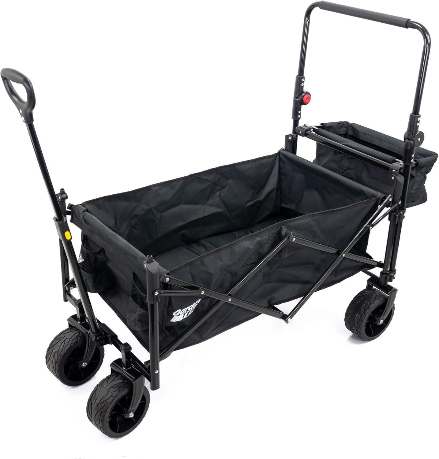 120L Folding Garden Trolley Wagon Cart With Canopy & Brakes Outdoor