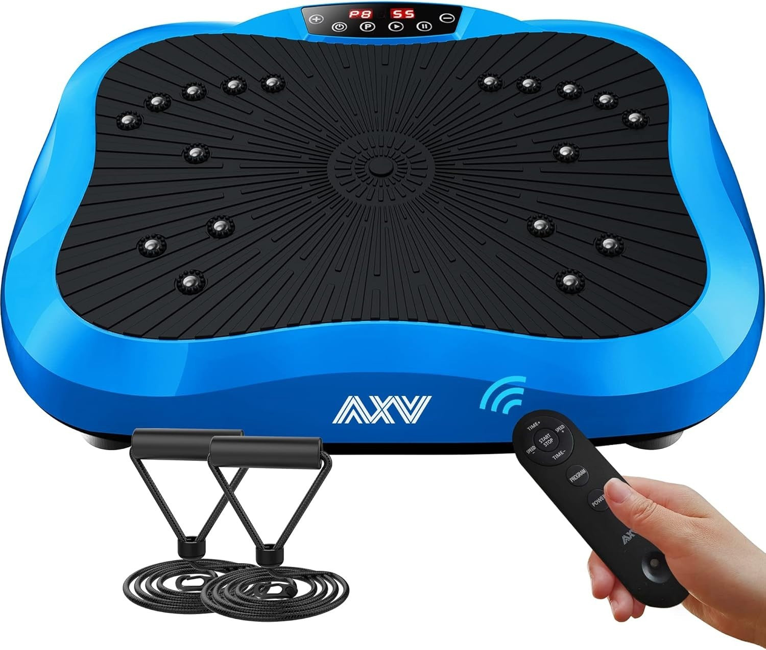 Blue Compact Vibration Plate Exercise Machine 99 Speeds Lymphatic Drainage