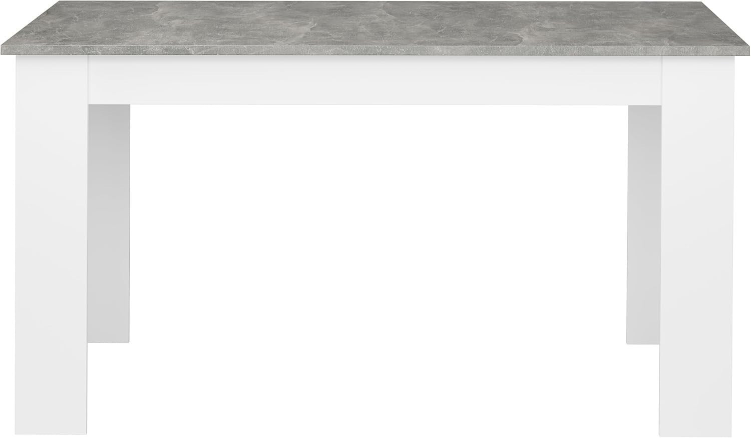 Modern Grey Marble Dining Table Set with 6 Black PU Leather Chairs 140x80cm