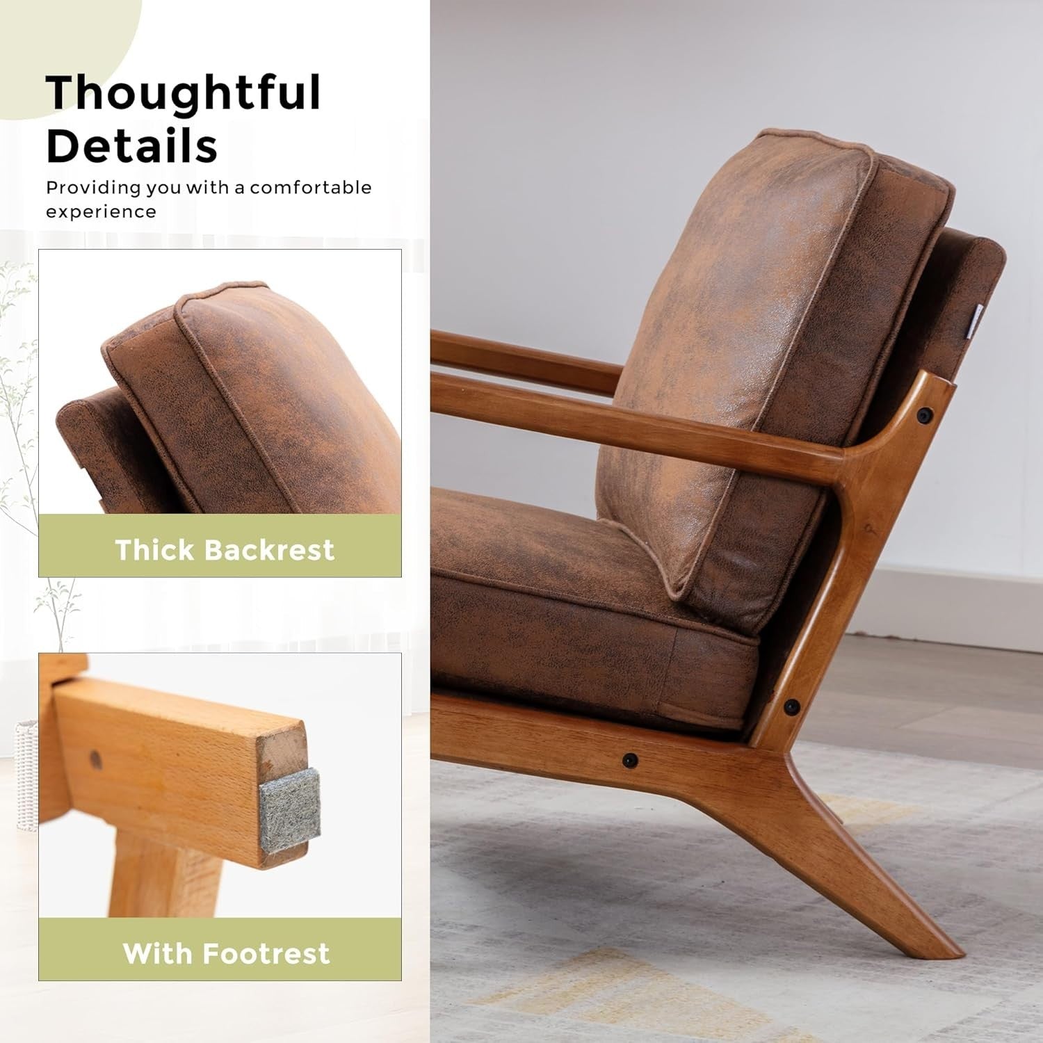 Kids Armchair with Footstool PVC Leather Sofa Chair Toddler Seat Coffee