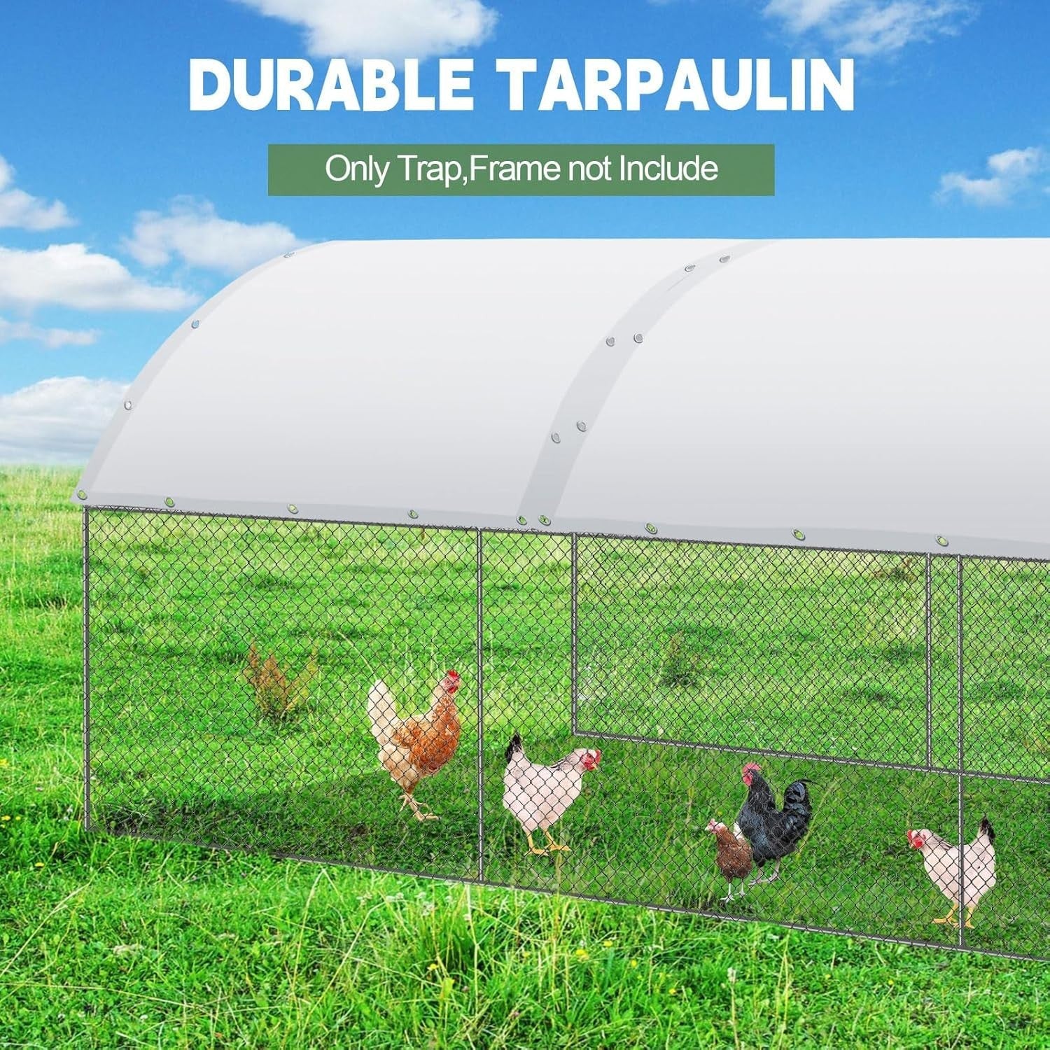 14.5x6.6FT Chicken Coop Cover 2 Pack Waterproof PE