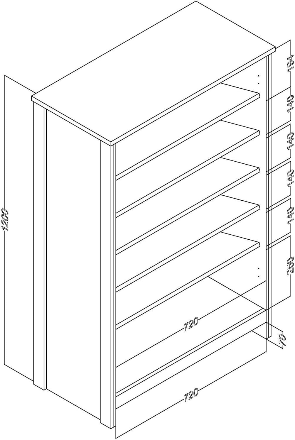Slim Black Shoe Cabinet Storage with 2 Doors, Adjustable Shelves, Hallway