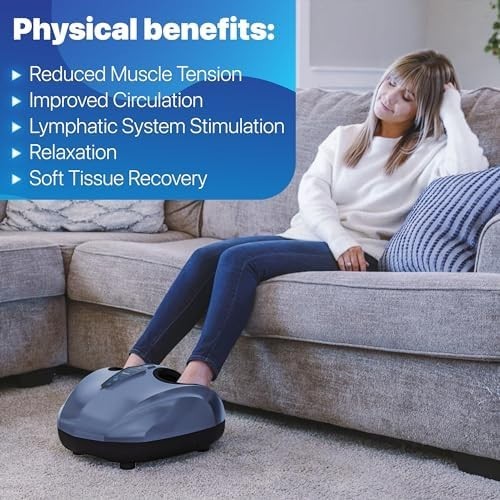 Heated Foot & Calf Massager Shiatsu Kneading Vibration Therapy