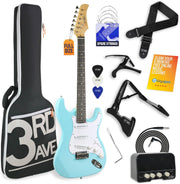 Full Size 4/4 Electric Guitar Starter Kit with Amp Pastel Blue