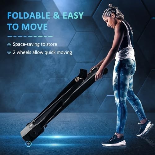 Folding Treadmill 1.85HP 12km/h LED Display Home Gym Jogging Machine