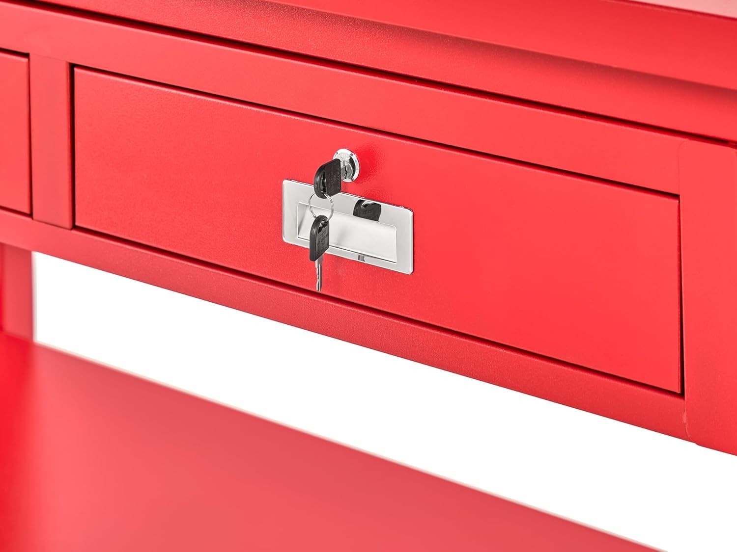 Heavy Duty Steel Workbench with Lockable Drawers Shelf Adjustable Feet 1500mm