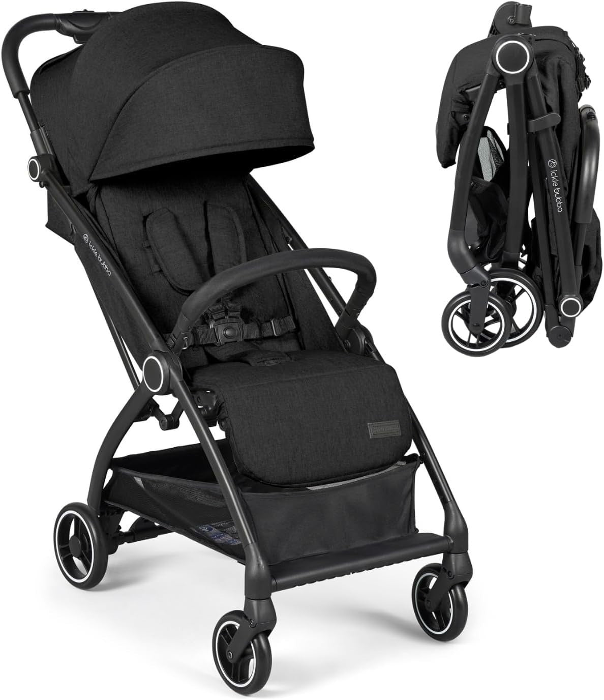 Feather-Light Baby Stroller Auto-Fold From Birth to 22kg Black