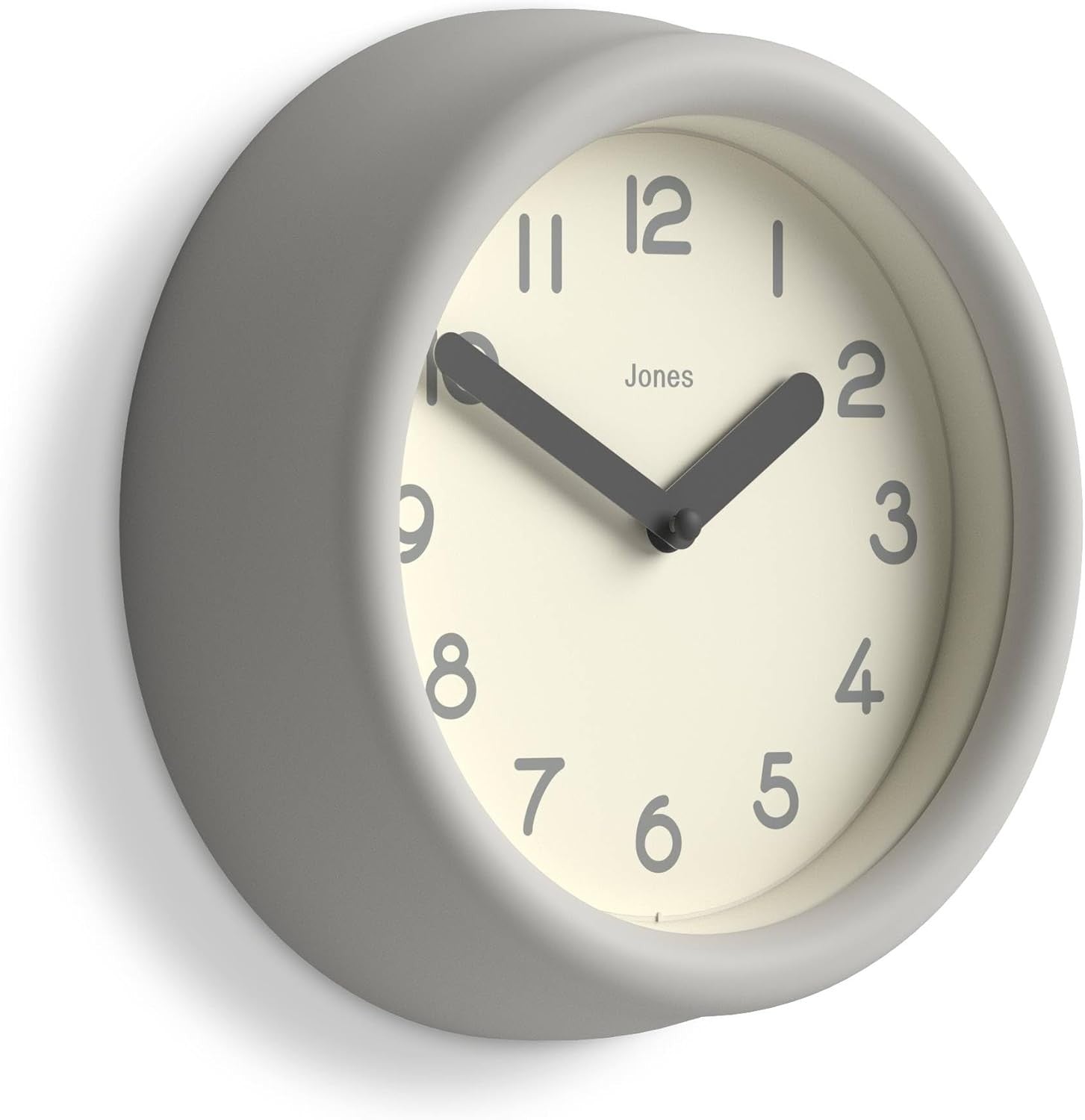 Small Modern Wall Clock 22cm Grey Silent Quartz Round Minimalist Home Decor
