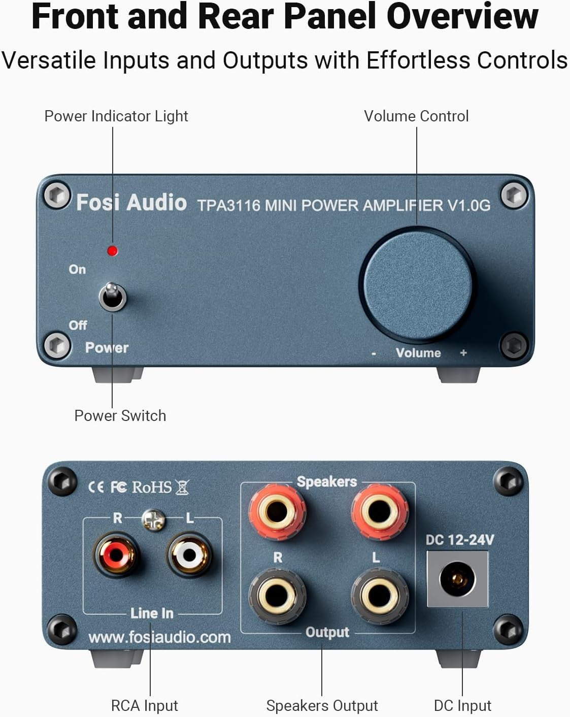 50W x2 Stereo Amplifier Mini HiFi Class D TPA3116