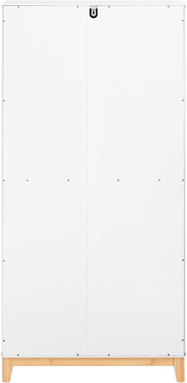 White Slim Shoe Cabinet with 3 Flip Drawers Narrow Hallway Storage 60x34x122cm