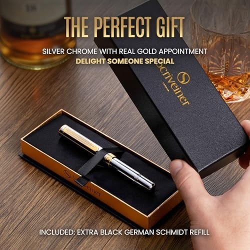 EDC Silver Gold Rollerball Pen Medium Pocket Pen Luxury Model