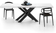 Extendable Walnut Dining Table 160–240cm w/Concerte Cross Black Legs Modern