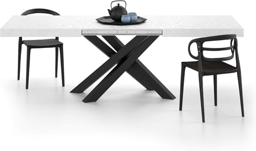 Extendable Walnut Dining Table 160–240cm w/Concerte Cross Black Legs Modern
