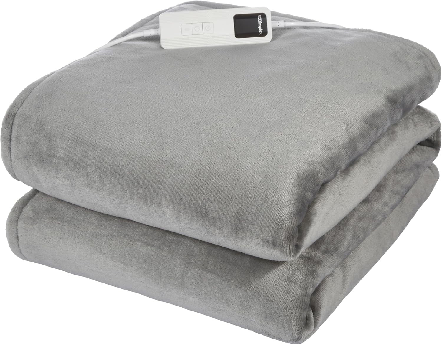 Electric Heated Throw Blanket Fast Heat 9 Settings Timer Washable Grey