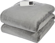 Electric Heated Throw Blanket Fast Heat 9 Settings Timer Washable Grey