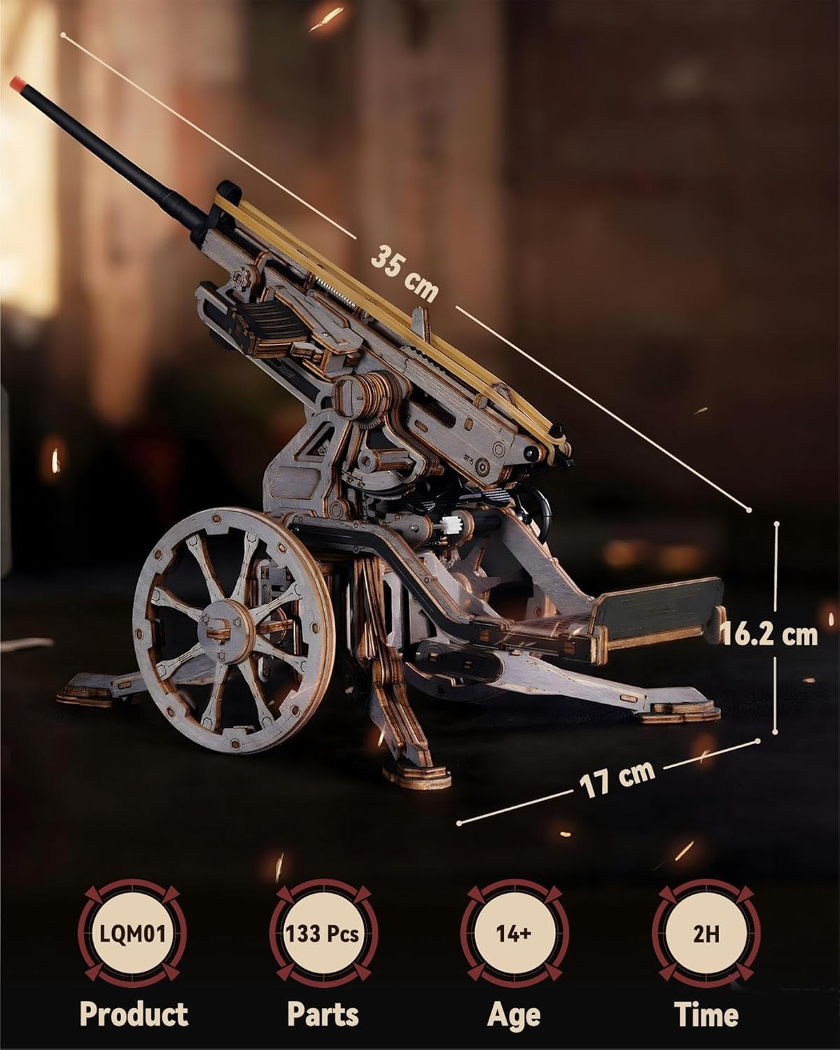 3D Wooden Mechanical Launch Platform Model Kit STEM Display Puzzle