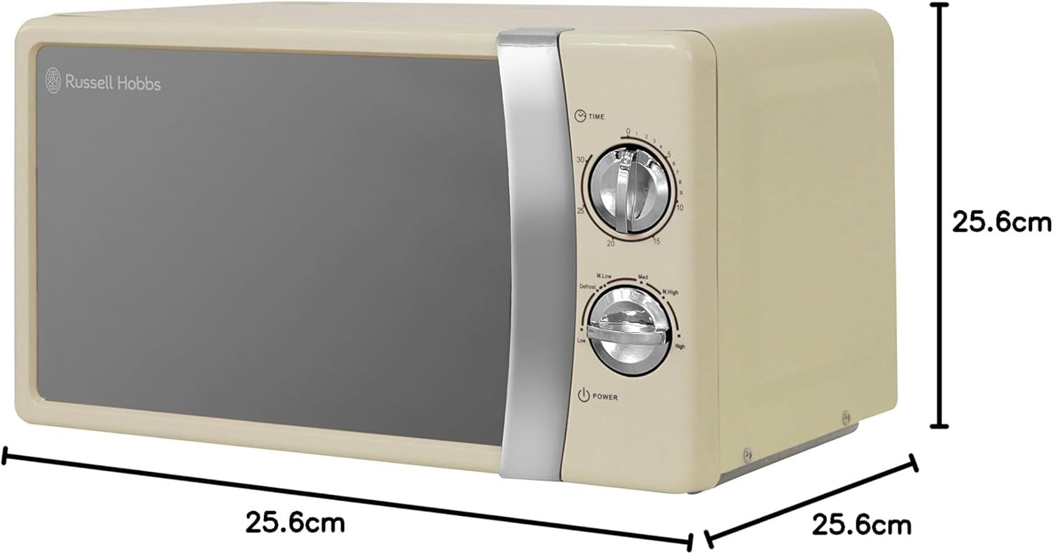 Russell Hobbs 17L Microwave 700W & 1.7L 3000W Fast Boil Kettle Cream