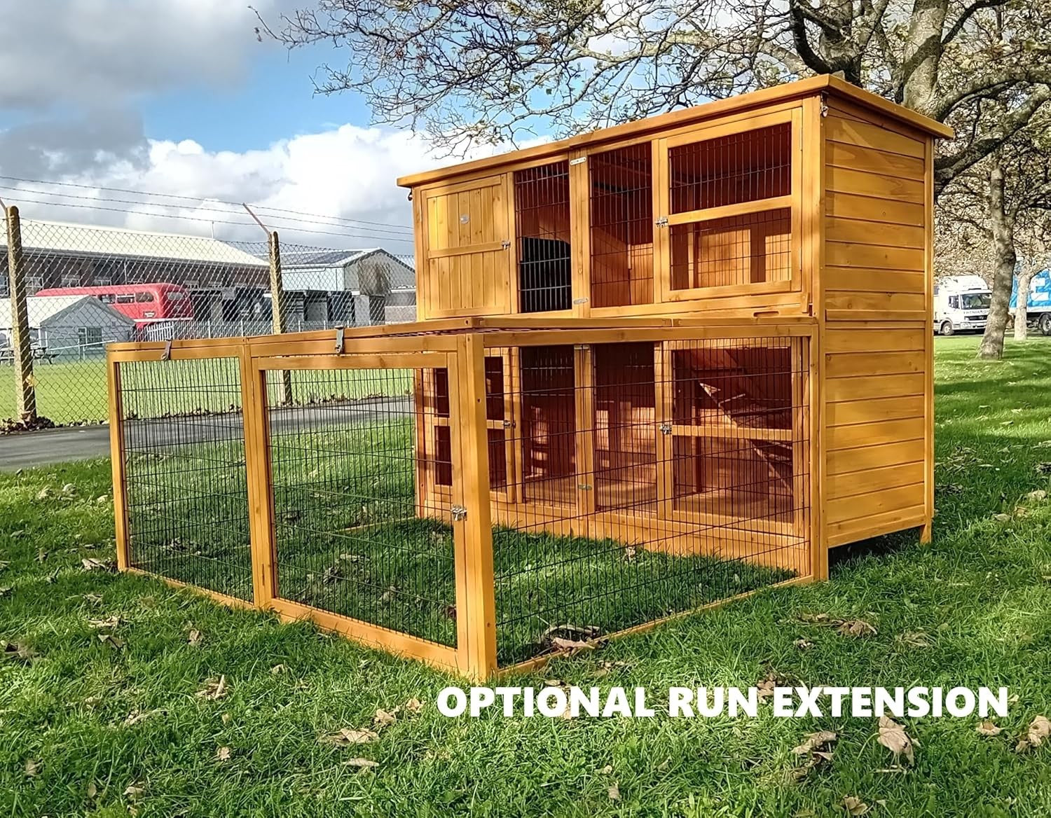 XXL 2 Tier Rabbit Hutch Large Wooden Outdoor Predator Resistant Cage