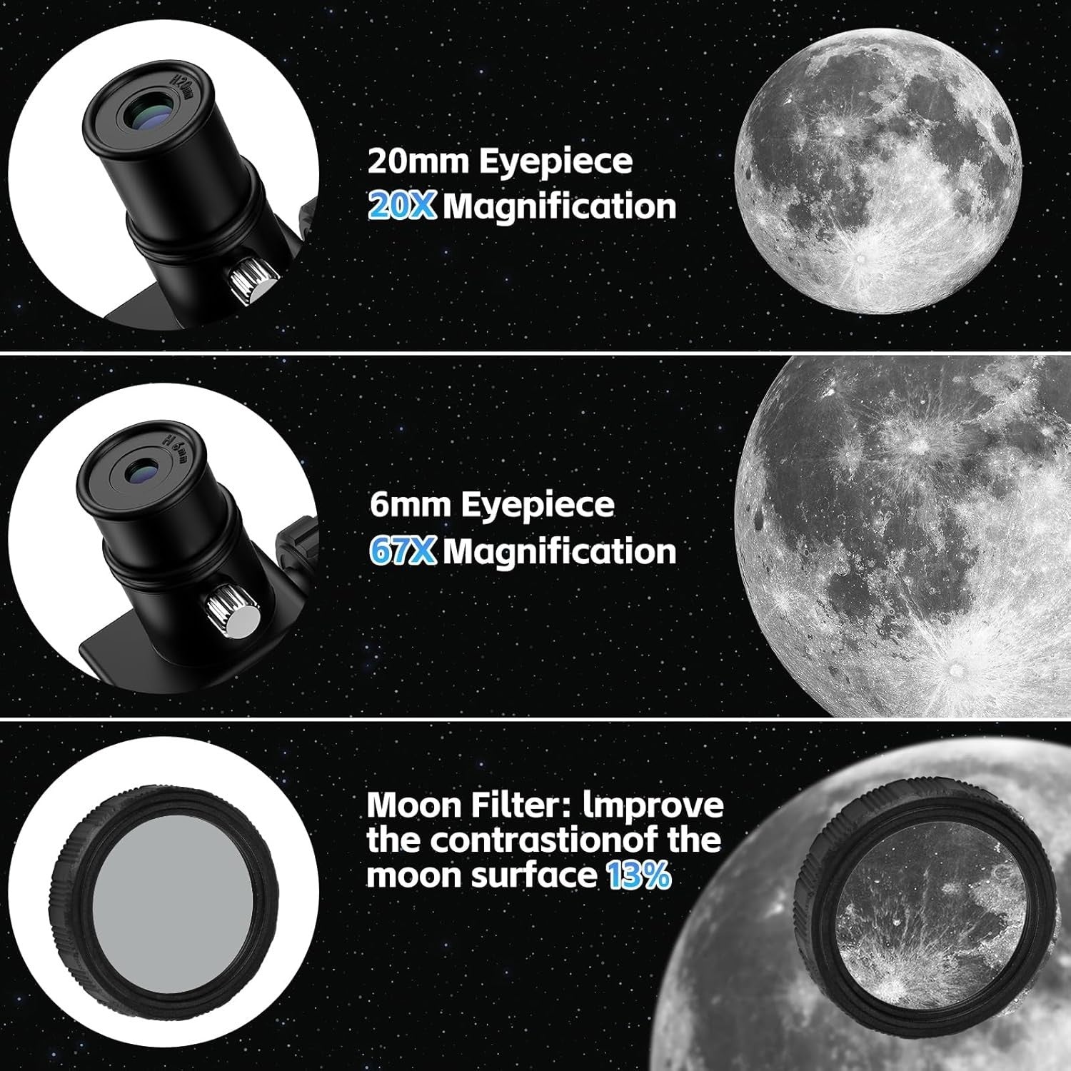 70mm Kids Astronomy Telescope, 400mm, with Phone Holder for Beginners