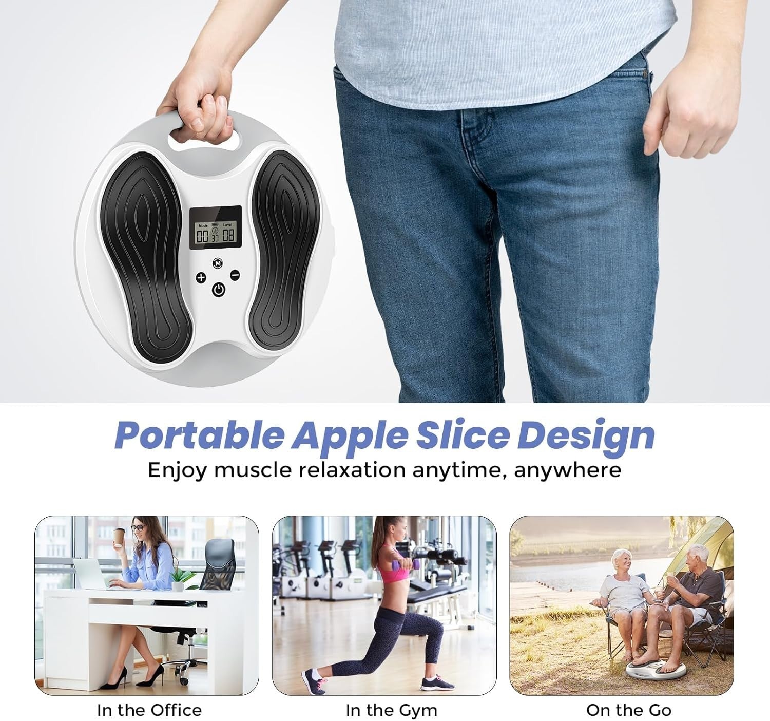 Wireless EMS TENS Foot Massager with 4 Pads 10 Modes 20 Intensities
