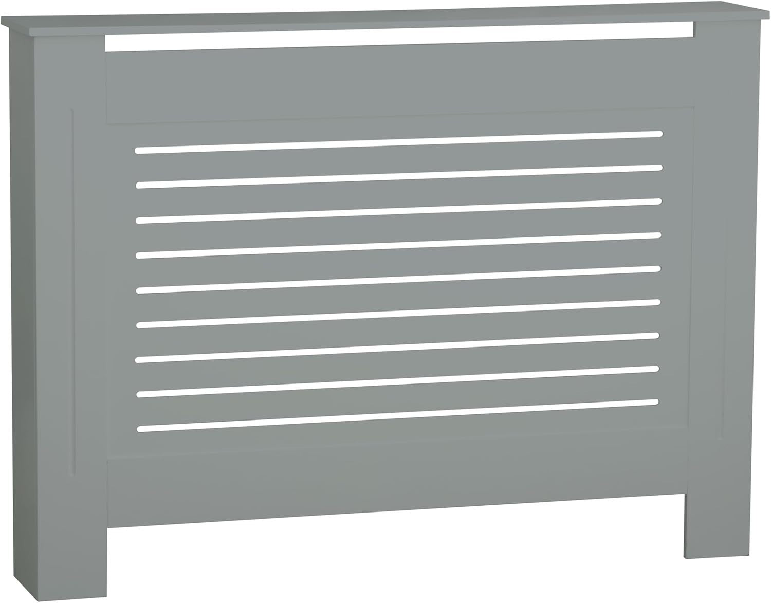 Grey Wooden Radiator Cover MDF Grill Shelf | Medium Modern Heater Cabinet 111cm