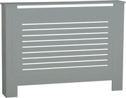 Grey Wooden Radiator Cover MDF Grill Shelf | Medium Modern Heater Cabinet 111cm