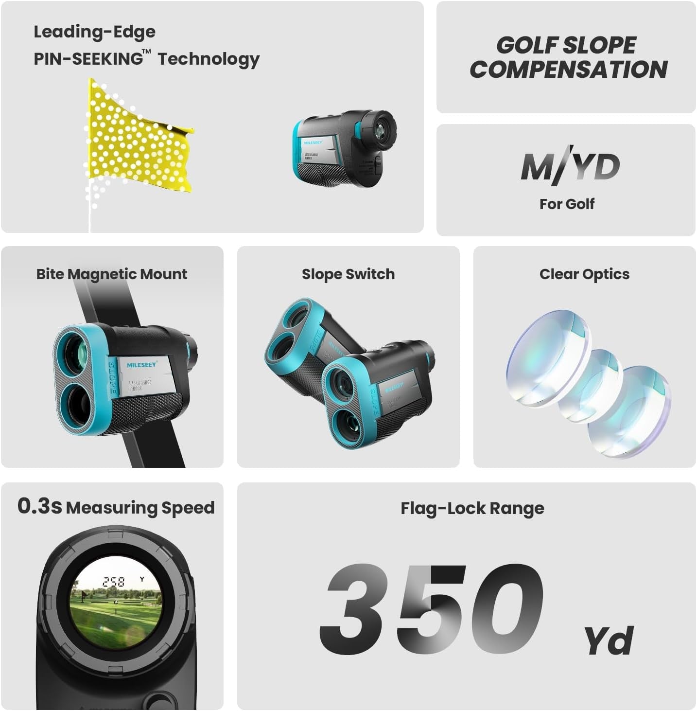 Golf Rangefinder 660 Yards Slope Switch Flag Lock Rechargeable Laser