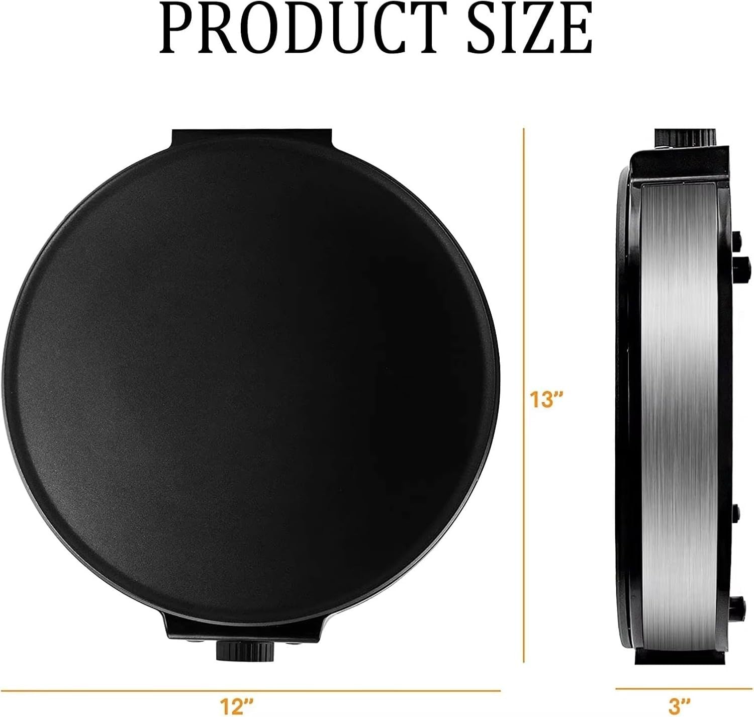 1200W Electric Crepe & Pancake Maker 30cm Non-Stick Adjustable Temp