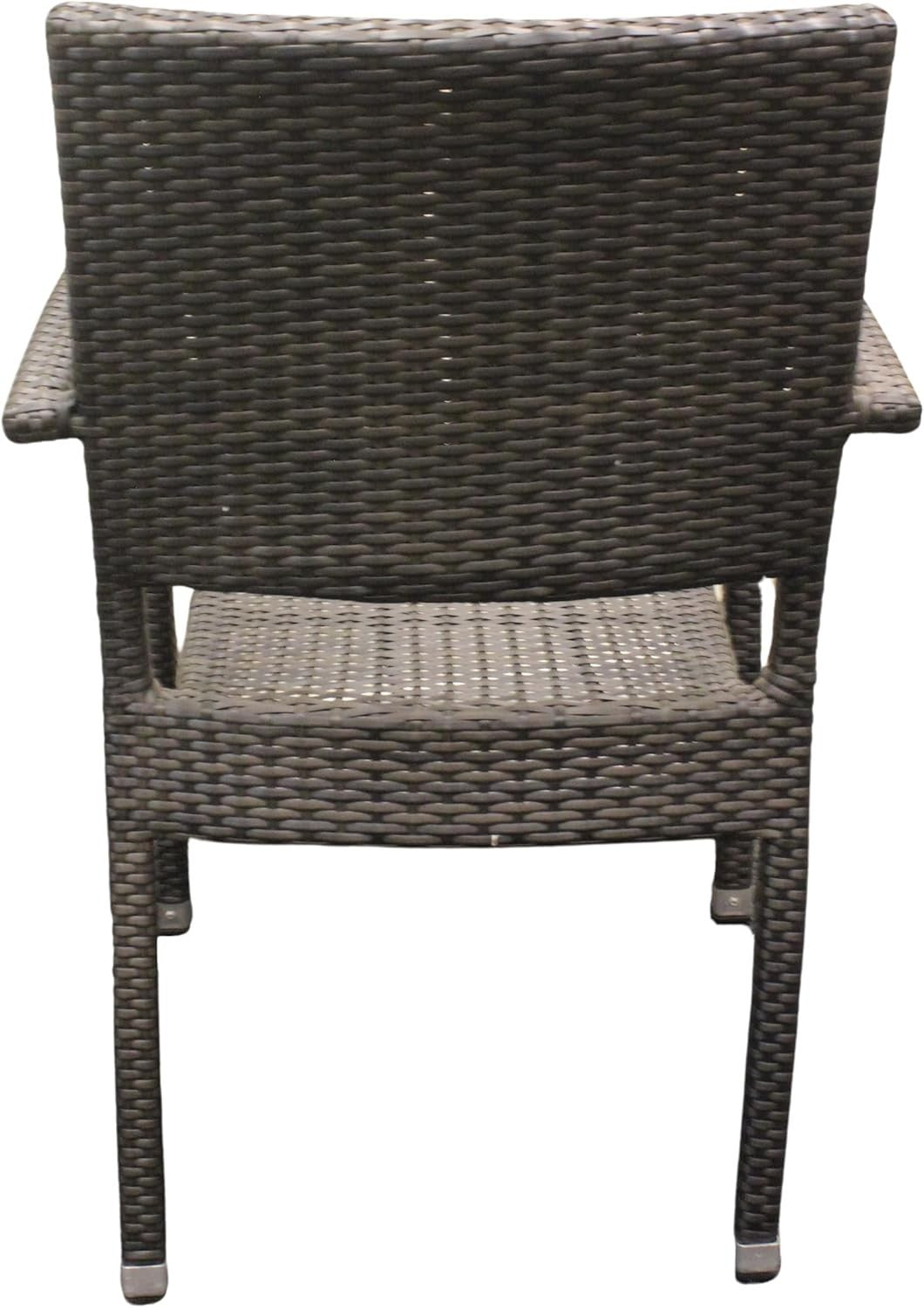 Set of 4 Rattan Dining Armchairs Stackable Outdoor Garden Patio Seating