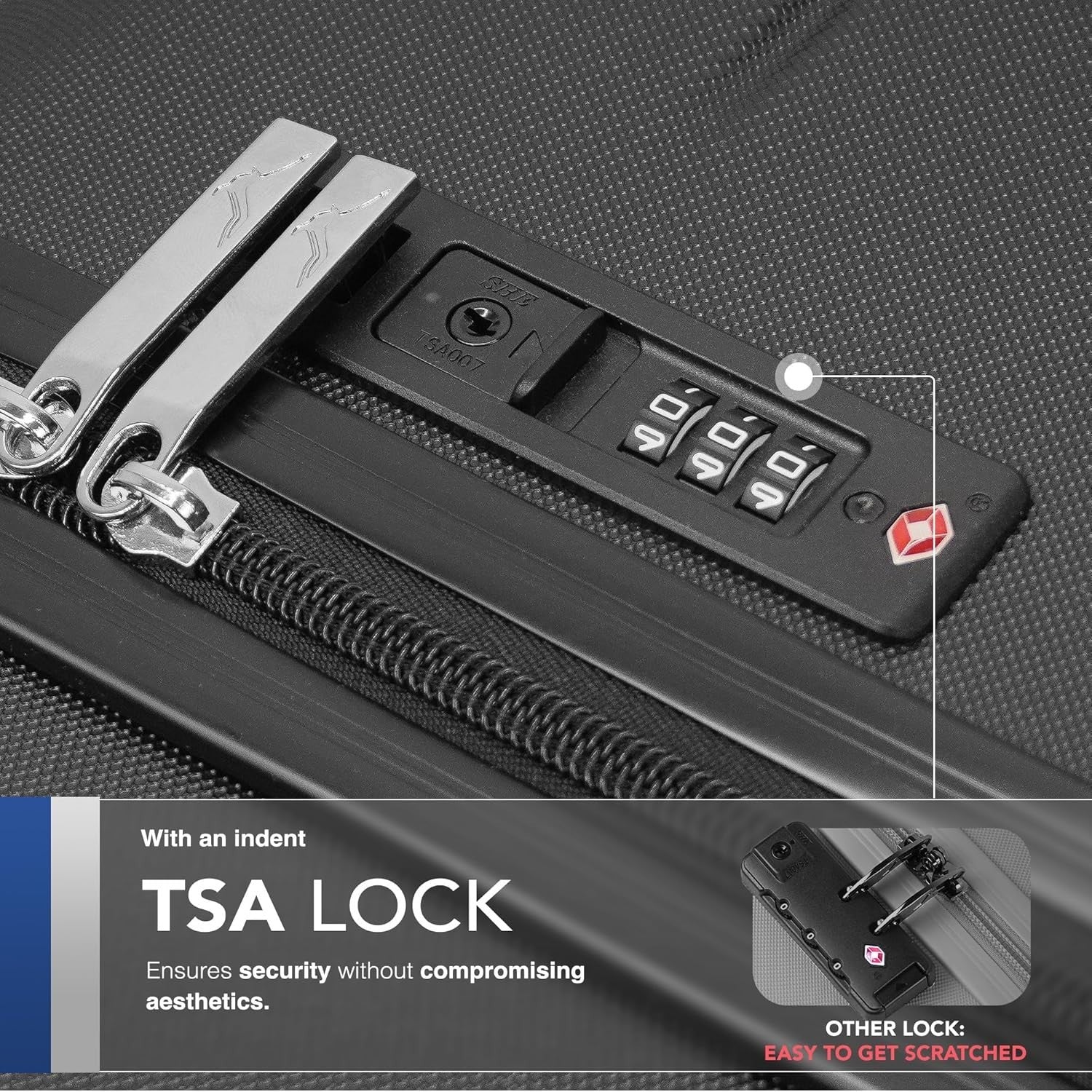 28” Large Checked Suitcase ABS Hard Shell 4 Wheel Spinner TSA Lock