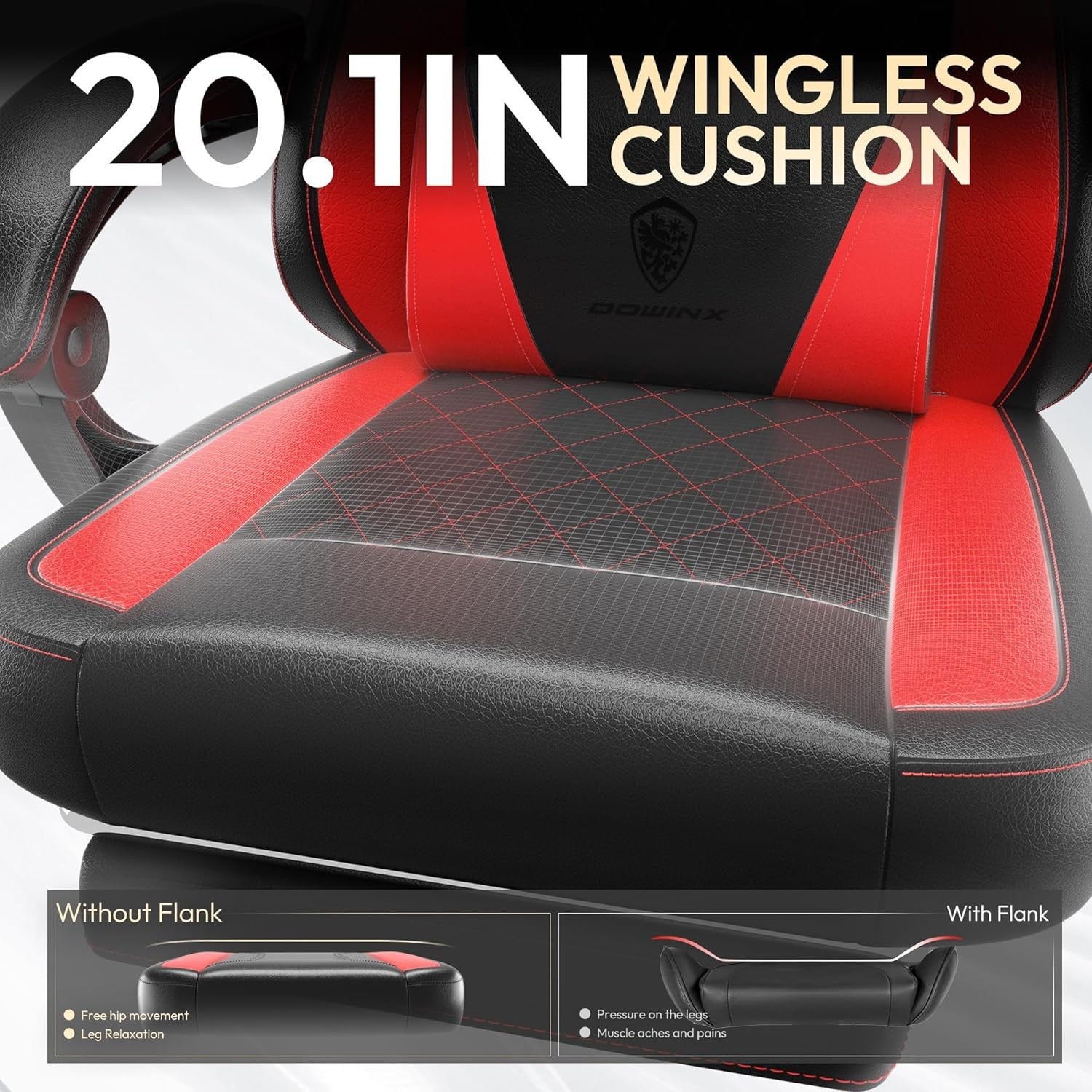 Ergonomic Gaming Chair Recliner w/ Footrest Massage 90°–145°