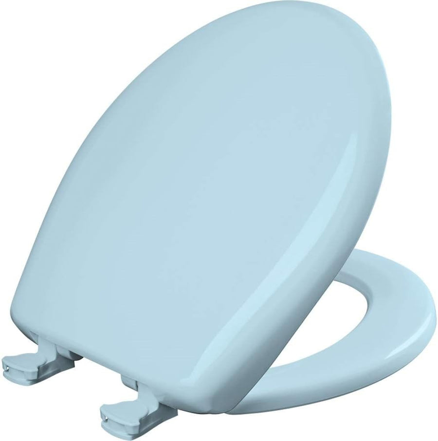 Round Toilet Seat Dresden Blue Soft Close Resilient Plastic Easy Remove