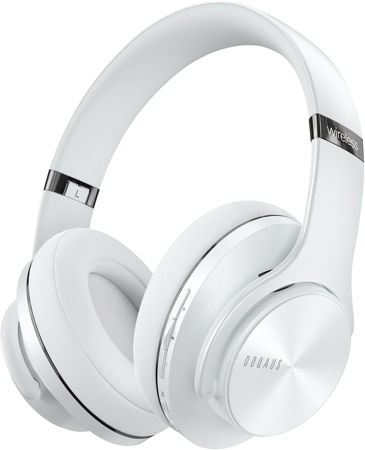 White Bluetooth 5.3 Headphones Over Ear 90H Playtime 3 EQ Hi-Fi Sound