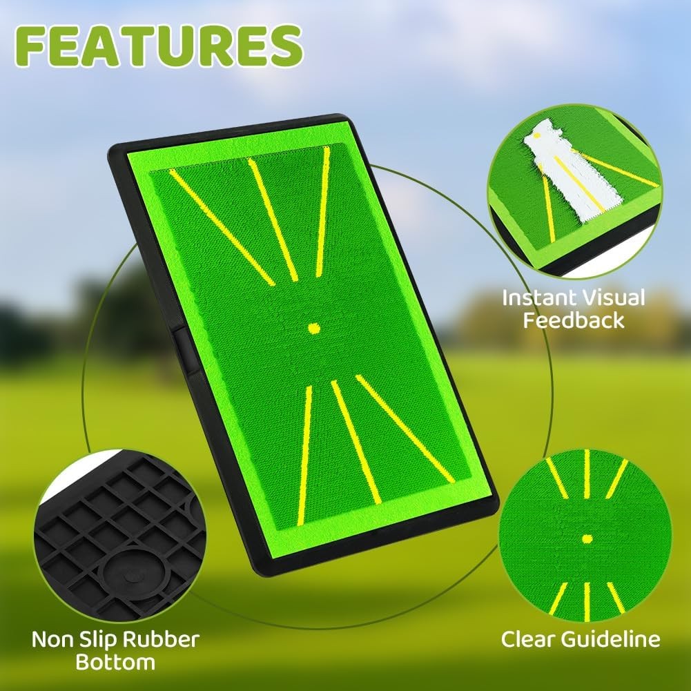 Golf Practice Hitting Mat Swing Path Feedback Non Slip