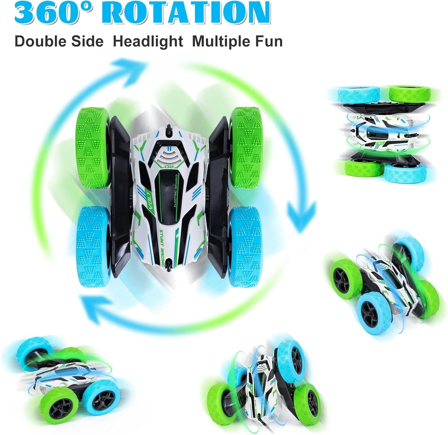 4WD RC Stunt Car 360° Flip High Speed Off-Road Toy for Kids 3–12, Rechargeable