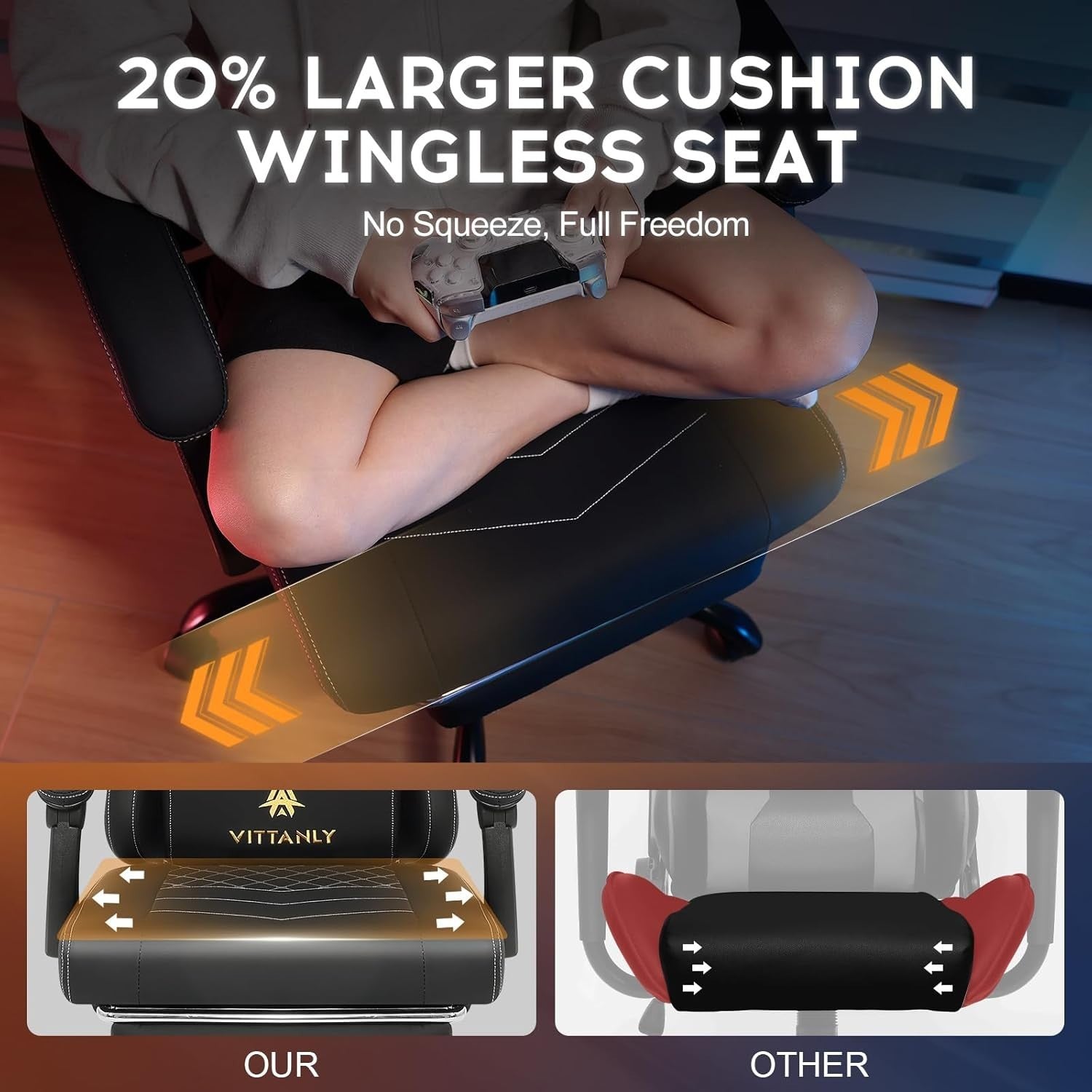 Ergonomic High Back Office Chair Recliner Cushion Footrest Desk Seat Black