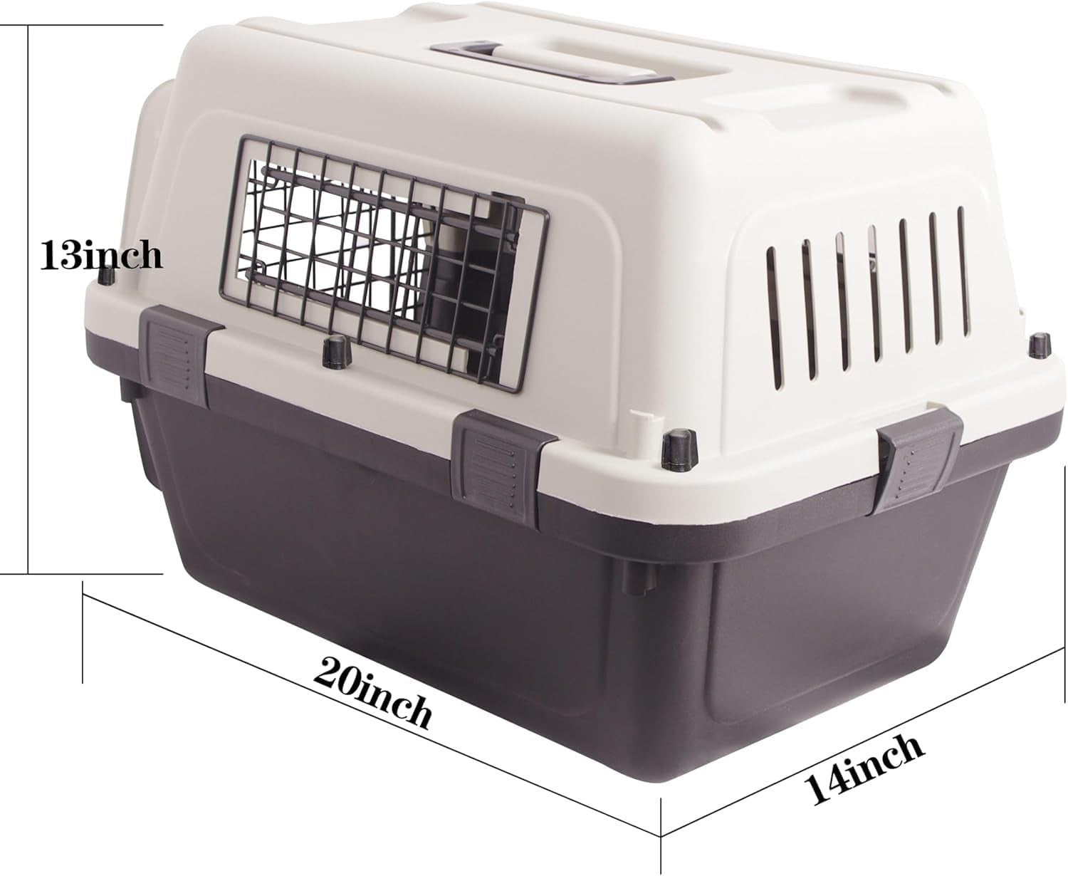 Portable Durable Plastic Dog Cat Travel Crate with Wire Door – Collapsible