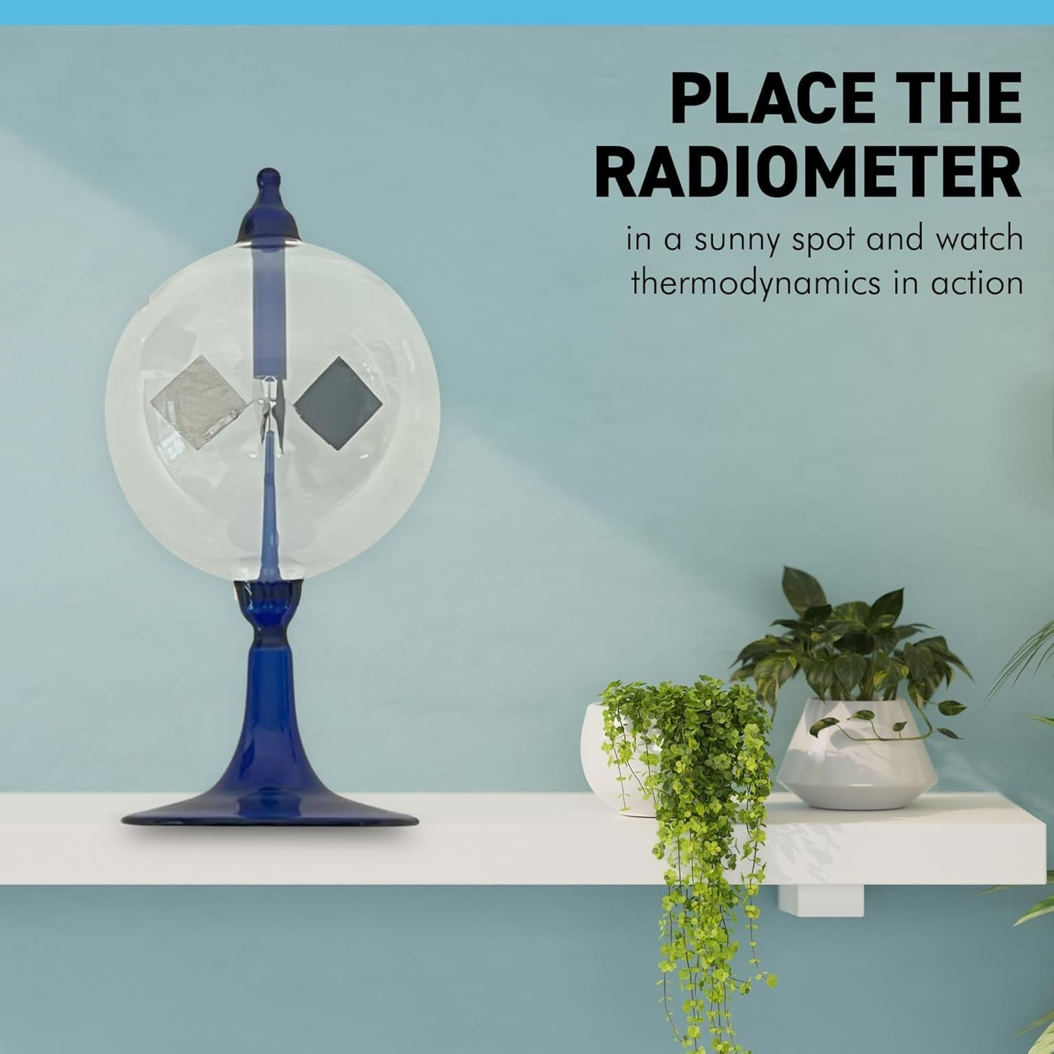 16cm Solar Radiometer Light Mill | Spinning Crookes Radiometer Desk Ornament