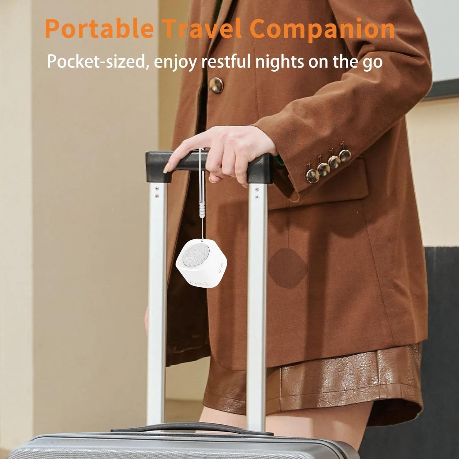 Portable Travel White Noise Sound Machine with Night Light & Timer