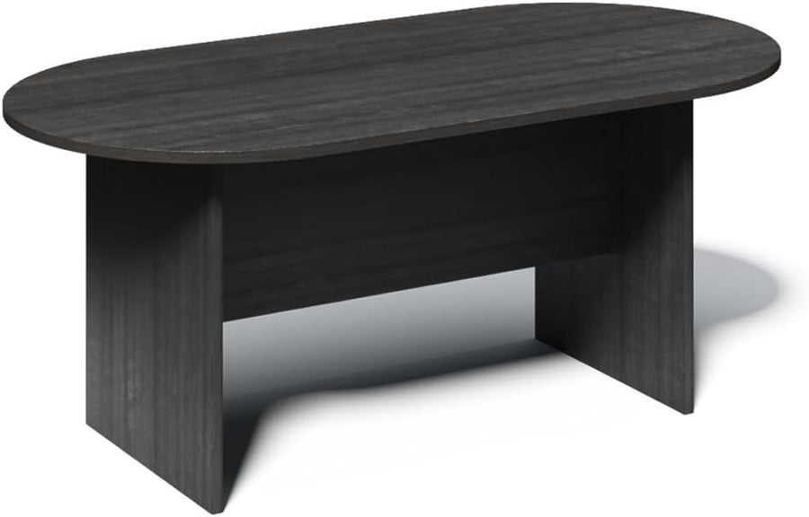 Grey Oak Radial Meeting Table – Modern 150x75cm Office Desk Space-Saving