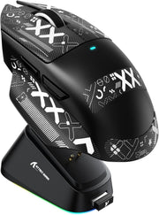Ultra Light Gaming Mouse 65g 25K DPI Wireless RGB Dock Black Grip