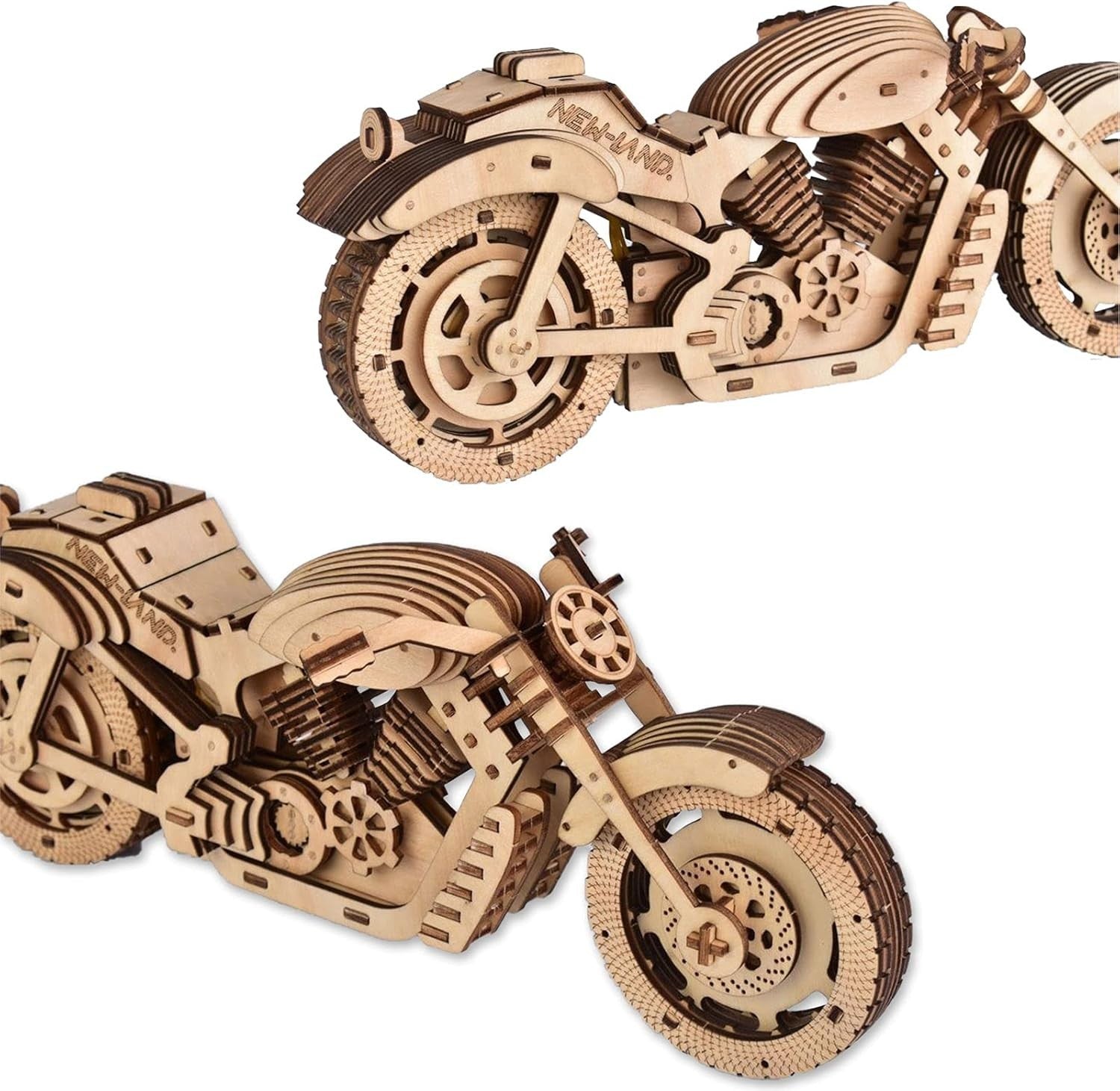 3D Wooden Motorcycle Puzzle Model Kit - DIY STEM Craft, Educational Gift 14+
