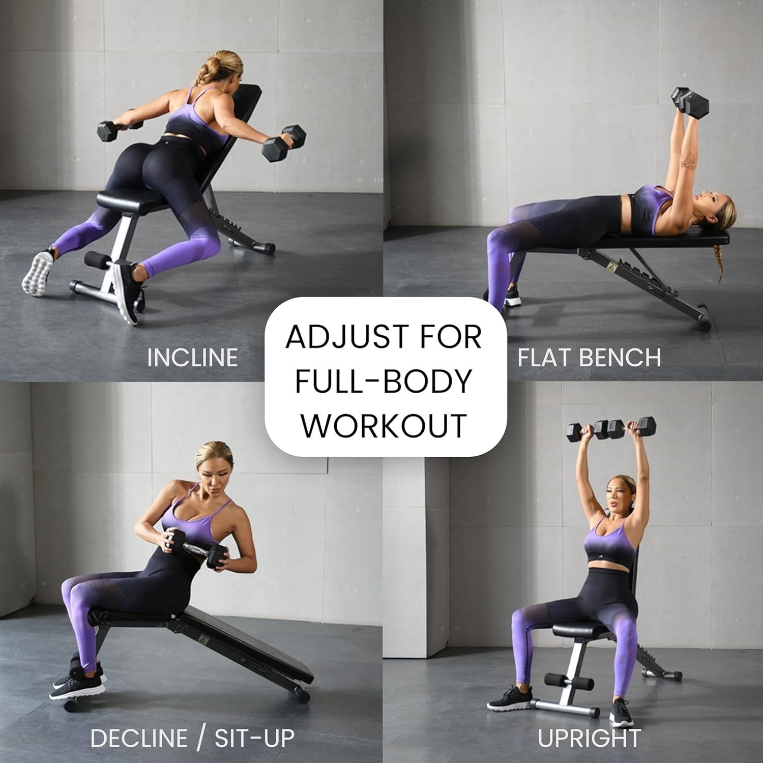 5-in-1 Adjustable Foldable Weight Bench 800lb Full Body Home Gym