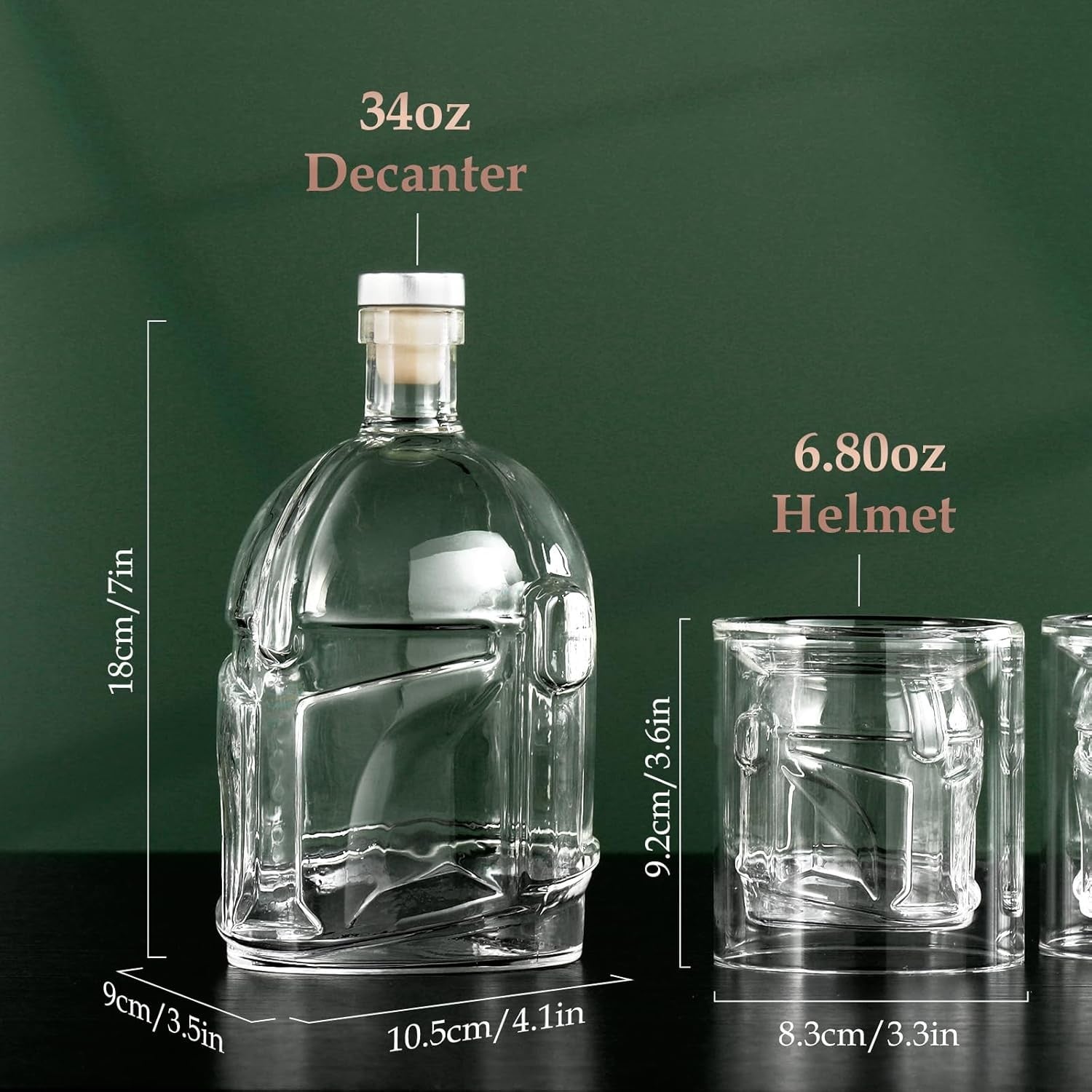 750ml Whiskey Decanter Set with 2 Glasses & Keychain Opener | Gift Set