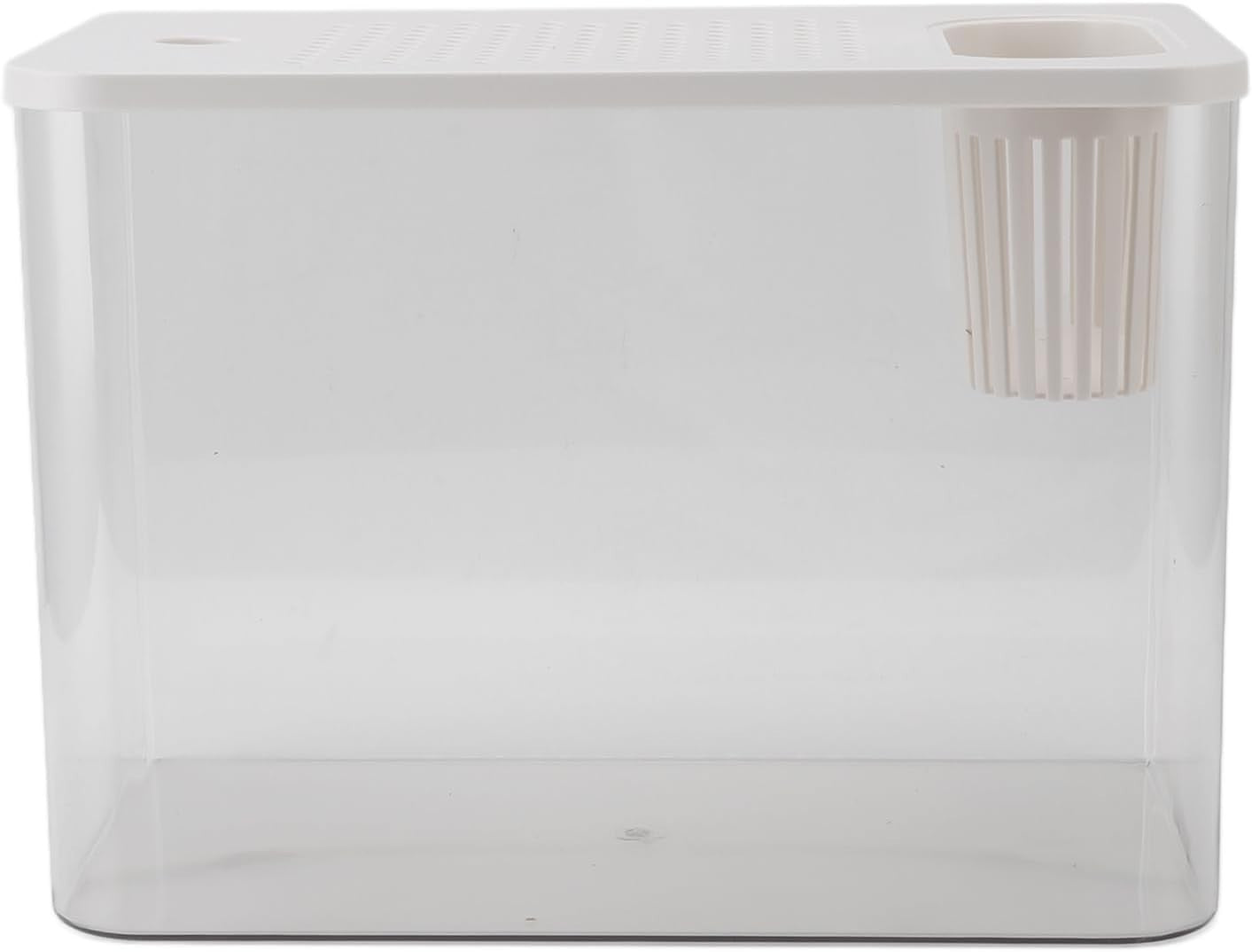 Small Desktop Fish Tank Aquarium Bowl with Lid Clear Plastic Betta Bowl