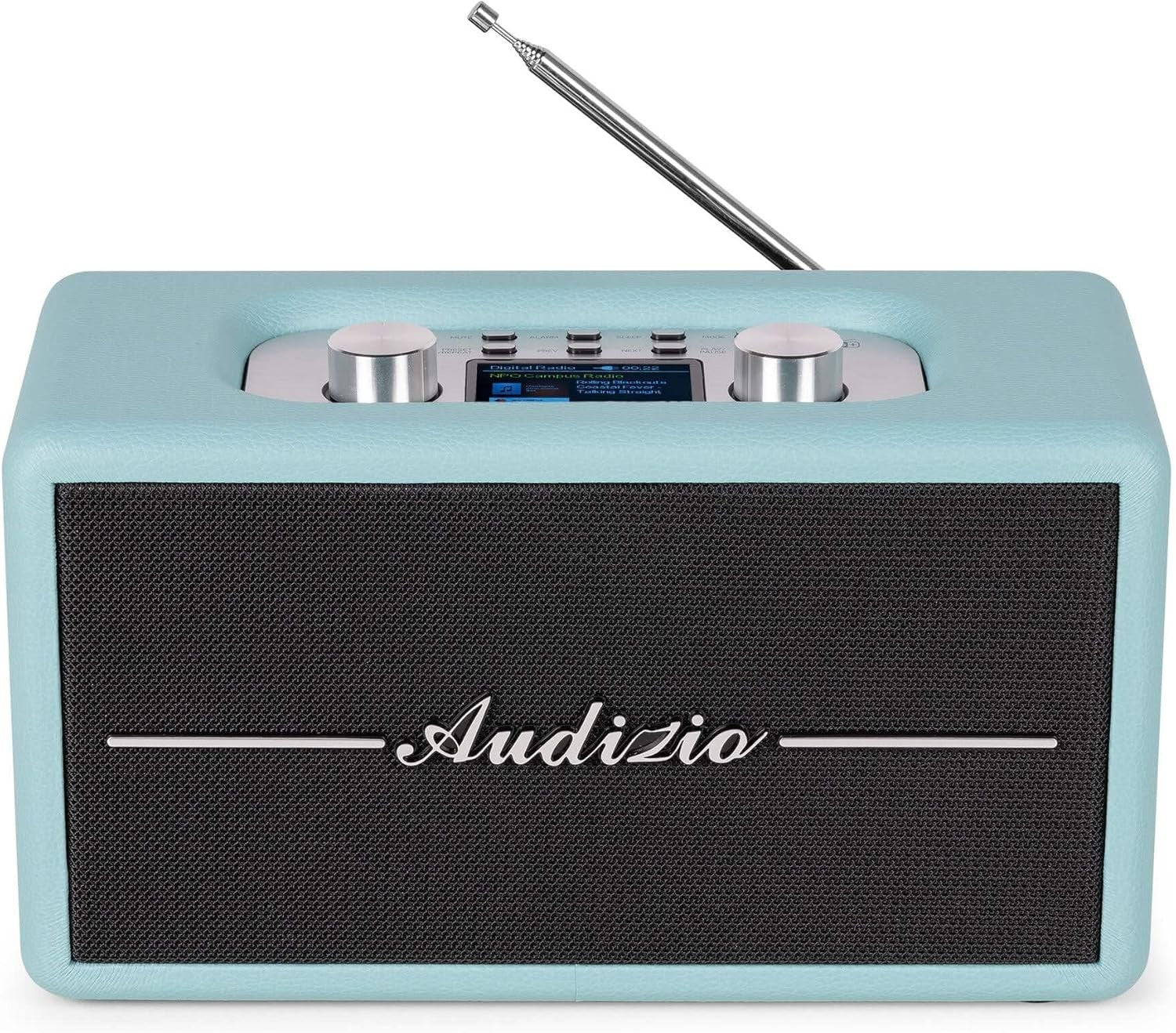 Retro DAB+ FM Radio Bluetooth Speaker USB MicroSD Alarm Clock Blue