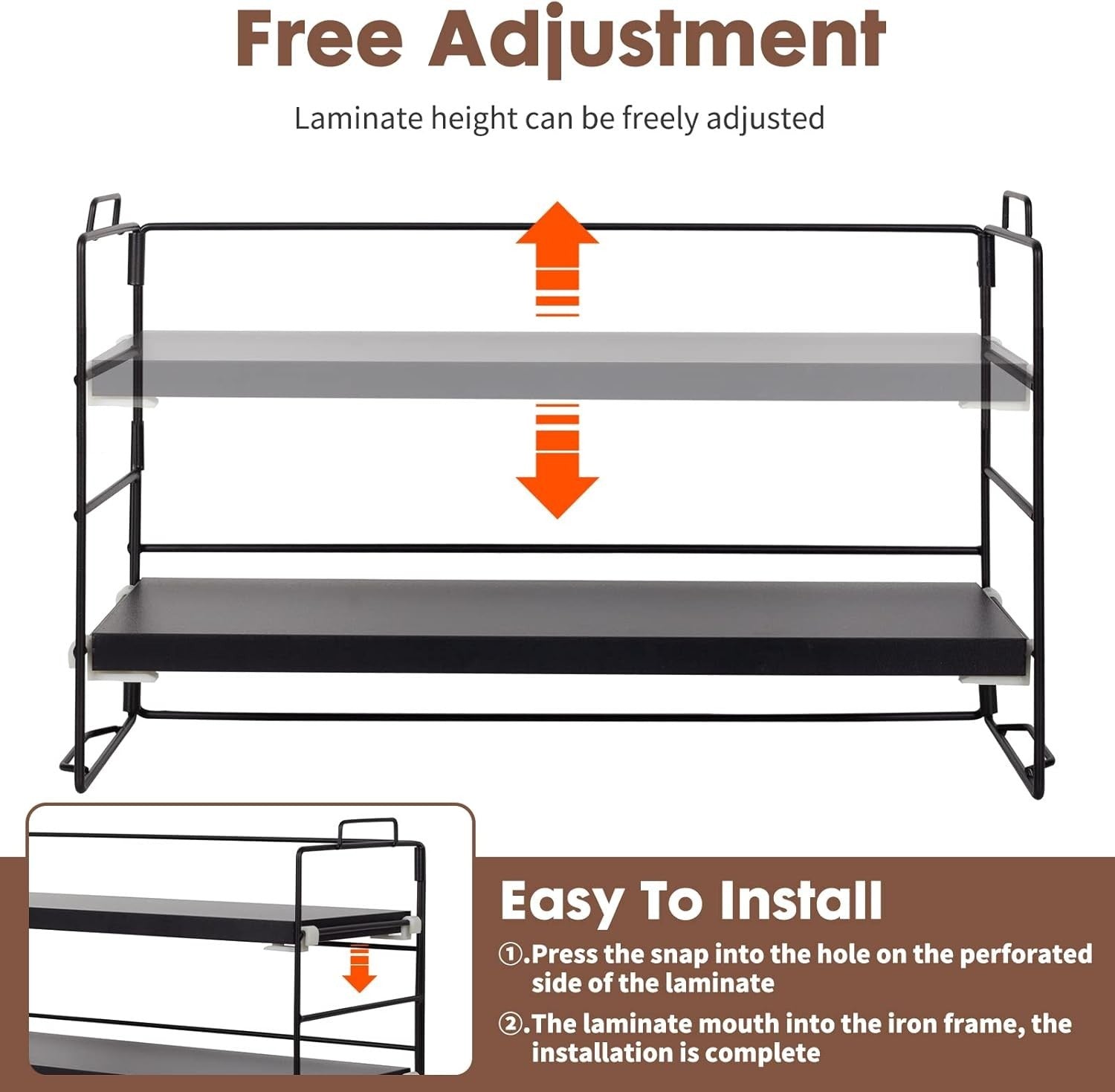3-Tier Desktop Shelf Organiser – Adjustable Tabletop Storage Rack