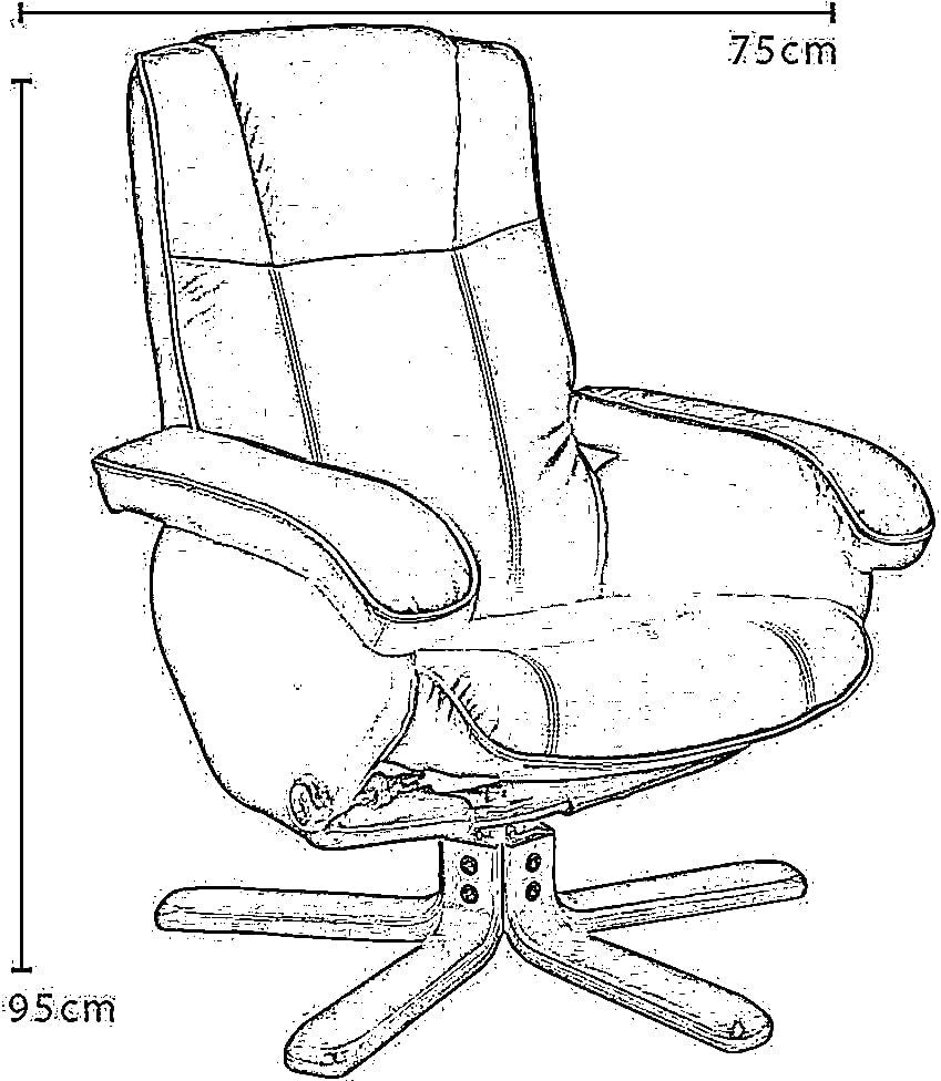 Recliner Armchair with Footstool Swivel Fabric Chair Lounge Seat Grey