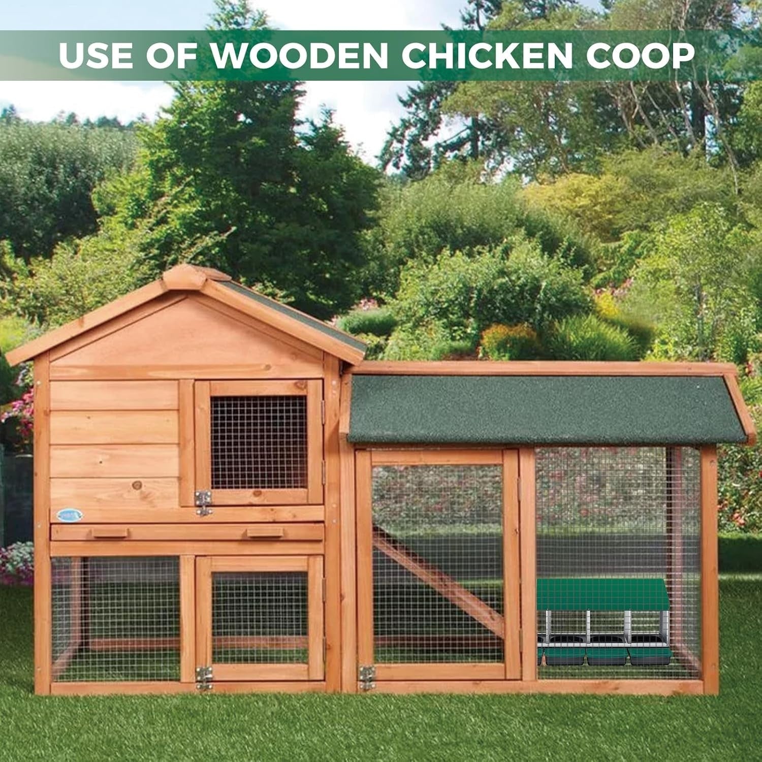 Metal Chicken Nesting Box 4 Compartment Pull Out Egg Tray